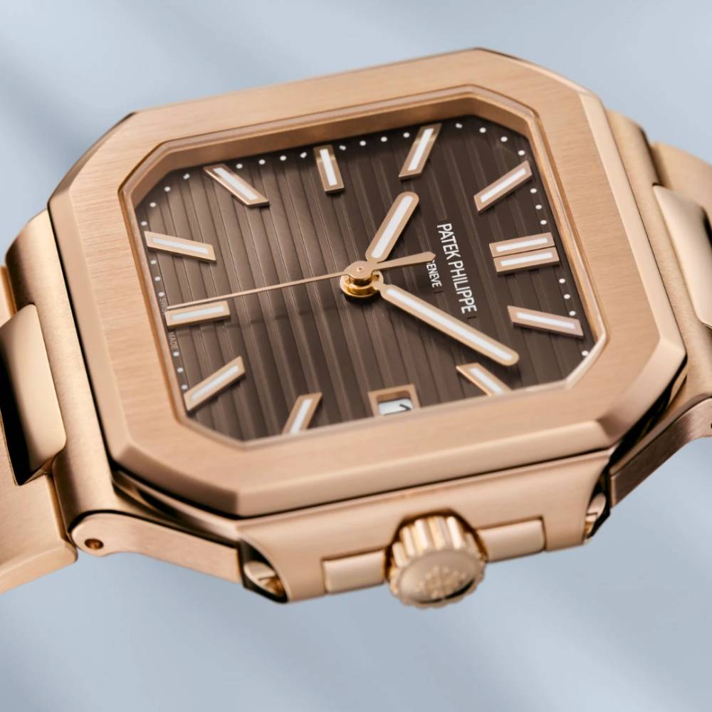 2025 Model Patek Philippe Cubitus 40 mm Watch - Ref: 7128/1R-001 - Brown Dial in 18K Rose Gold Bracelet