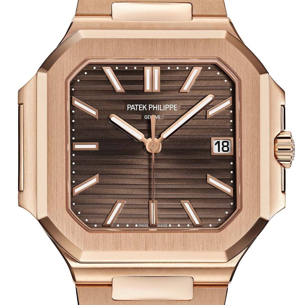 2025 Model Patek Philippe Cubitus 40 mm Watch - Ref: 7128/1R-001 - Brown Dial in 18K Rose Gold Bracelet