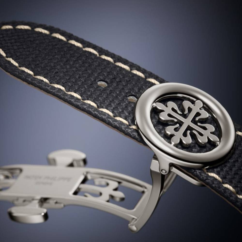 2025 Model Patek Philippe Grand Complications 39.5 mm Watch - Ref: 6159G-001 - Gray Dial in 18K White Gold Black Fabric Strap