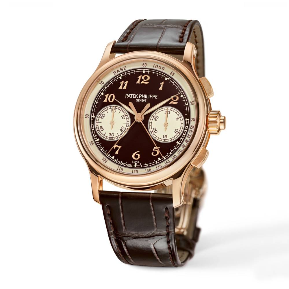 2025 Model Patek Philippe Grand Complications Split-Seconds Chronograph 41mm Watch - Ref: 5370R-001 - Brown Dial in 18K Rose Gold Brown Alligator Strap
