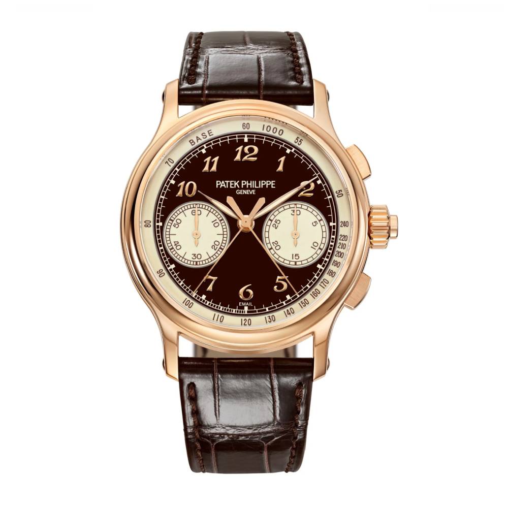 2025 Model Patek Philippe Grand Complications Split-Seconds Chronograph 41mm Watch - Ref: 5370R-001 - Brown Dial in 18K Rose Gold Brown Alligator Strap