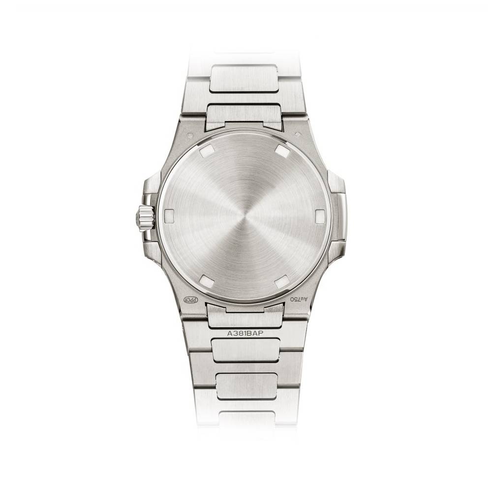 2025 Model Patek Philippe Nautilus 32 mm Watch - Ref: 7010-1G-013 - Azure Blue Wave Motif Dial in 18K White Gold Bracelet