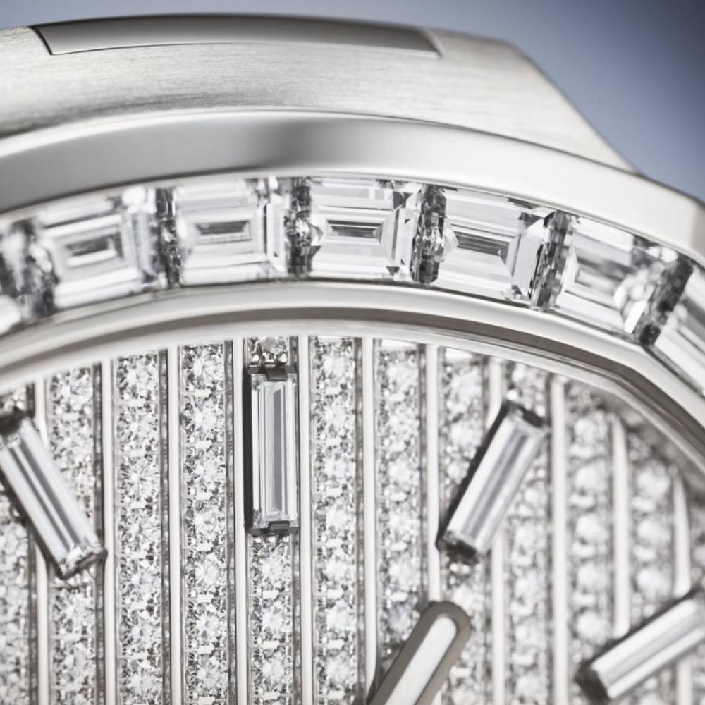 2025 Model Patek Philippe Nautilus 41 mm Watch - Ref: 5811/1460G-001 - Pave Diamond Dial in 18K White Gold Bracelet