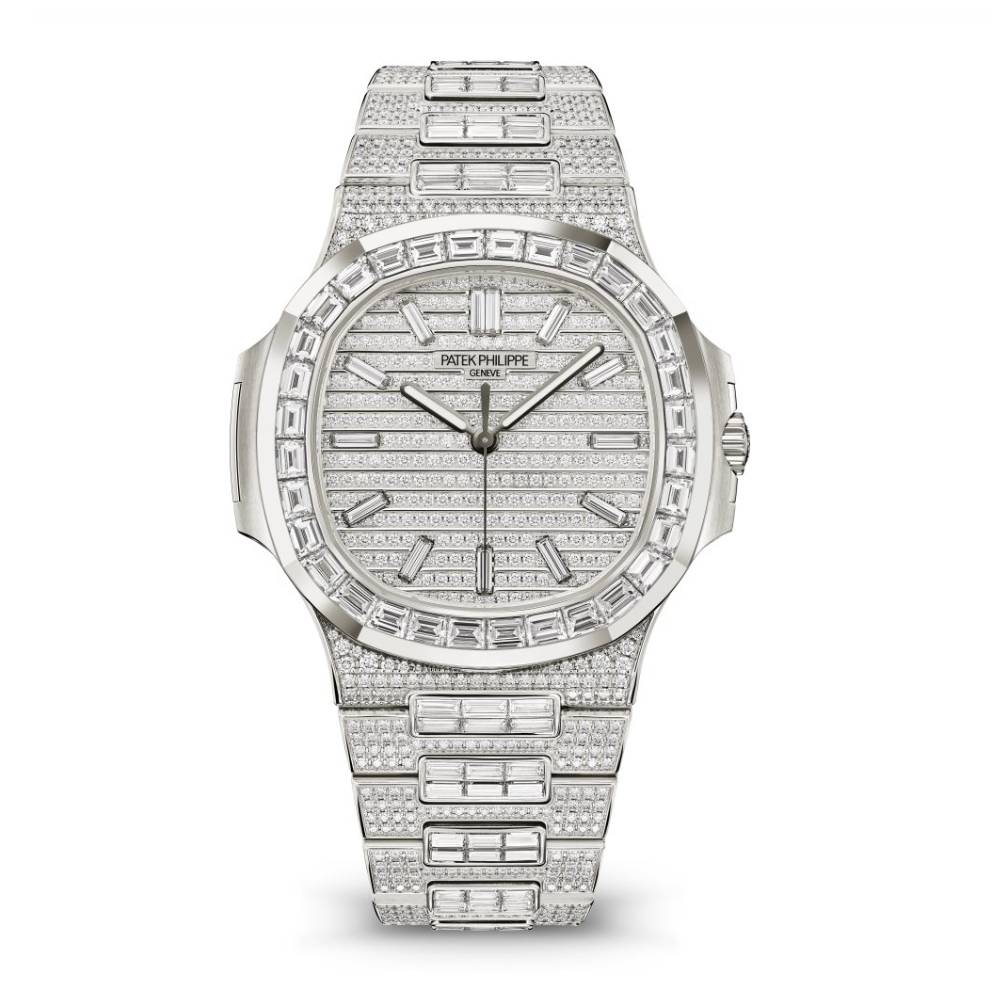 2025 Model Patek Philippe Nautilus 41 mm Watch - Ref: 5811/1460G-001 - Pave Diamond Dial in 18K White Gold Bracelet