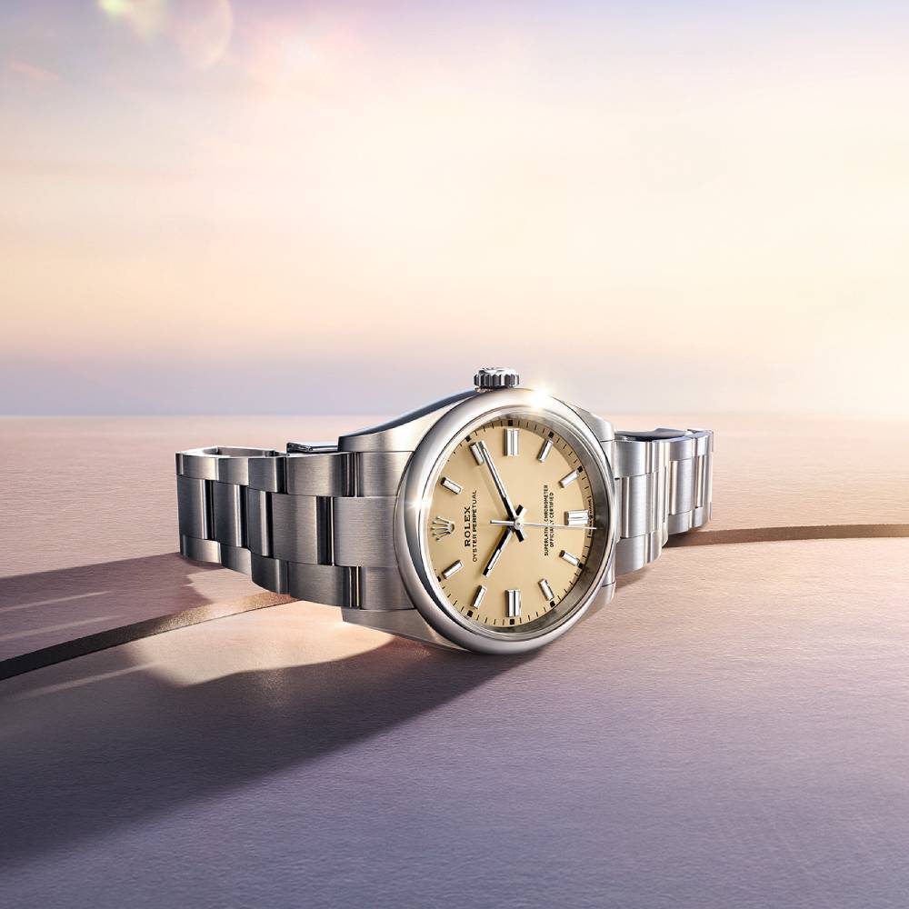 2025 Model Rolex Oyster Perpetual 36mm - Ref: 126000-0012 - Beige Dial, Stainless Steel Oyster Bracelet Watch