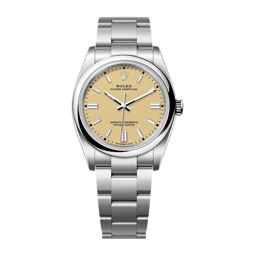2025 Model Rolex Oyster Perpetual 36mm - Ref: 126000-0012 - Beige Dial, Stainless Steel Oyster Bracelet Watch