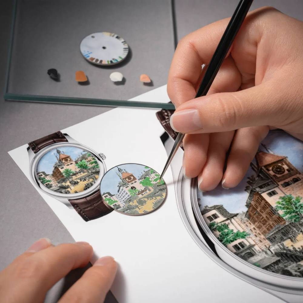 2025 Model Vacheron Constantin Les Cabinotiers Tribute to the Tour De L'île - Grand Feu Miniature Enamelling 40mm - Ref: 2400C/000P-418C 18K White Gold Dial in Platinum Case, Brown Leather