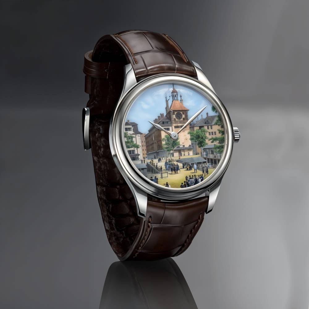 2025 Model Vacheron Constantin Les Cabinotiers Tribute to the Tour De L'île - Grand Feu Miniature Enamelling 40mm - Ref: 2400C/000P-418C 18K White Gold Dial in Platinum Case, Brown Leather