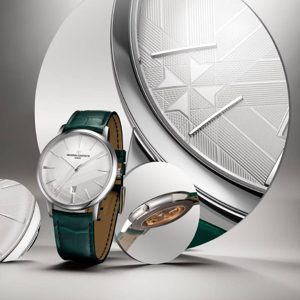 2025 Model Vacheron Constantin Patrimony 270th Anniversary 40mm - Ref: 85180/000G-H035 Silver Dial in 18k White Gold Case, Green Leather