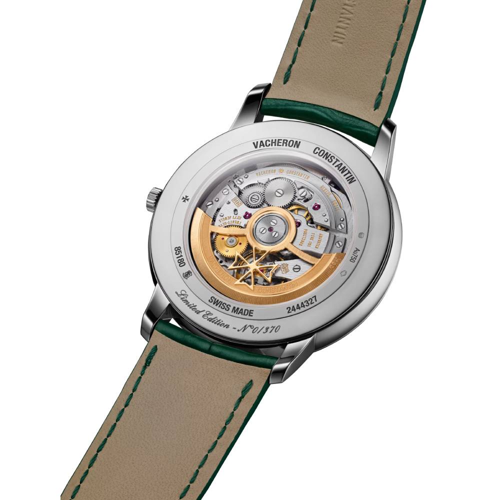 2025 Model Vacheron Constantin Patrimony 270th Anniversary 40mm - Ref: 85180/000G-H035 Silver Dial in 18k White Gold Case, Green Leather