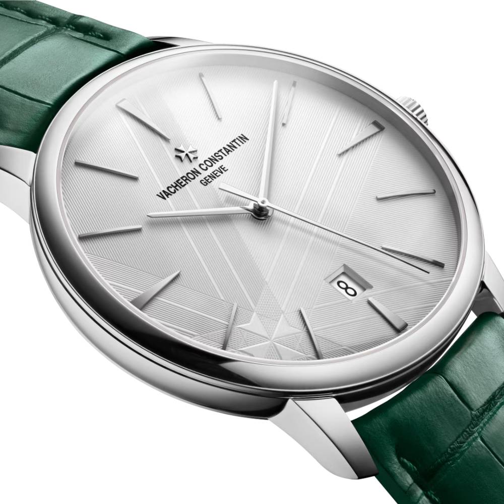 2025 Model Vacheron Constantin Patrimony 270th Anniversary 40mm - Ref: 85180/000G-H035 Silver Dial in 18k White Gold Case, Green Leather
