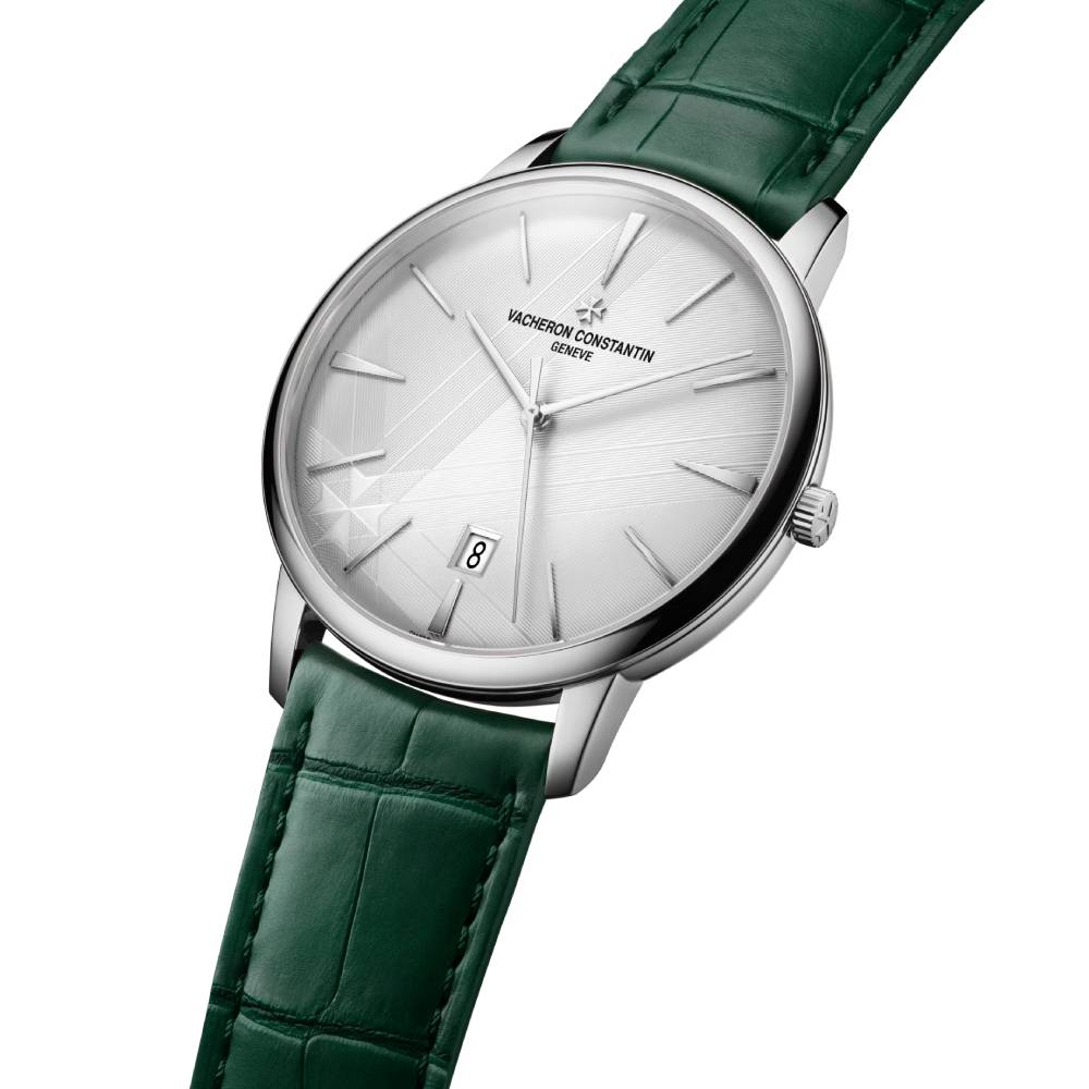 2025 Model Vacheron Constantin Patrimony 270th Anniversary 40mm - Ref: 85180/000G-H035 Silver Dial in 18k White Gold Case, Green Leather