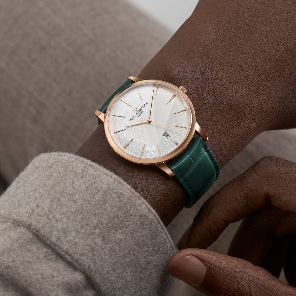 2025 Model Vacheron Constantin Patrimony 270th Anniversary 40mm - Ref: 85180/000R-H116 Silver Dial in 18k Rose Gold Case, Green Leather