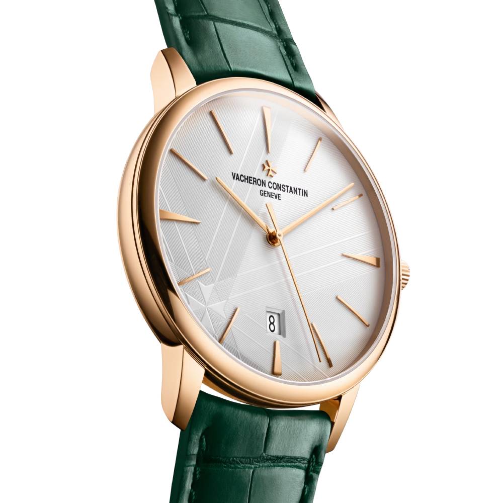 2025 Model Vacheron Constantin Patrimony 270th Anniversary 40mm - Ref: 85180/000R-H116 Silver Dial in 18k Rose Gold Case, Green Leather