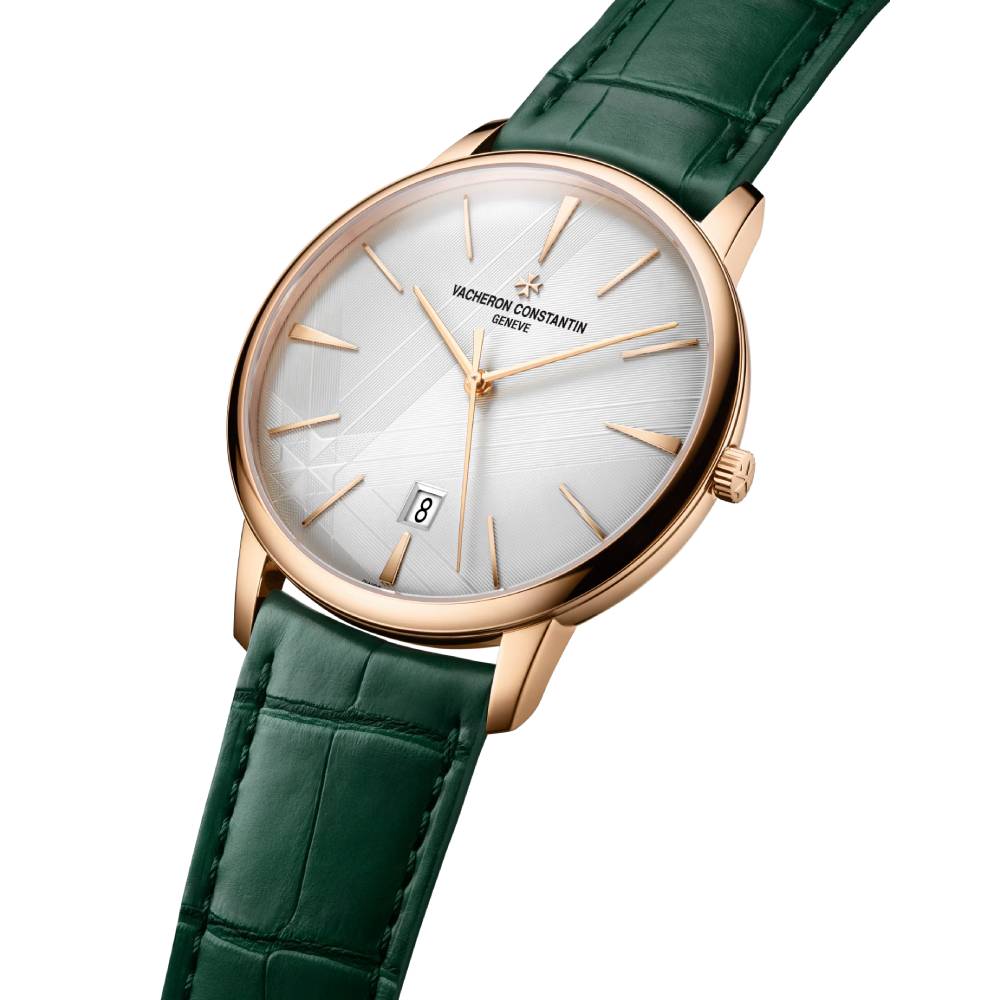 2025 Model Vacheron Constantin Patrimony 270th Anniversary 40mm - Ref: 85180/000R-H116 Silver Dial in 18k Rose Gold Case, Green Leather