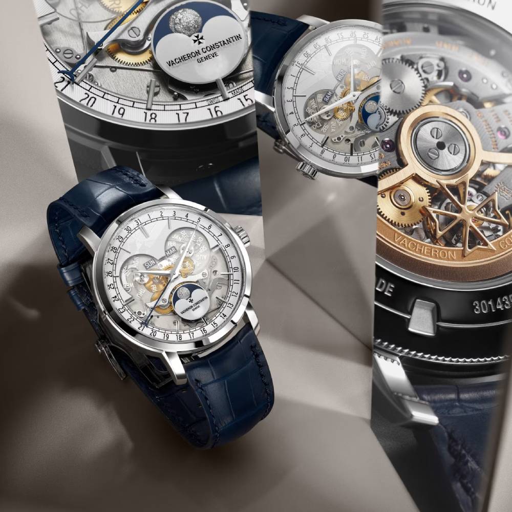 2025 Model Vacheron Constantin Traditionnelle Complete Calendar Openface 270th Anniversary 41mm - Ref: 4020T/000P-H038 Silver Dial in Platinum Case, Dark Blue Leather