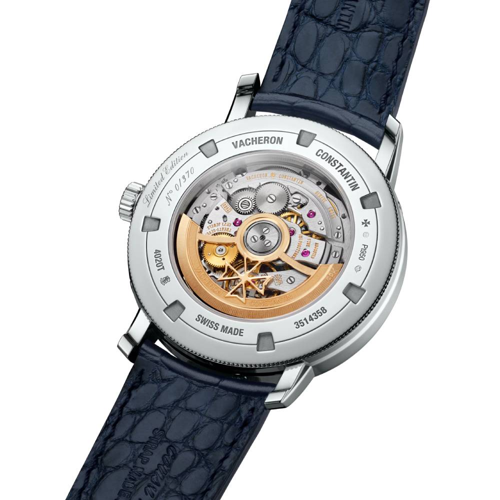 2025 Model Vacheron Constantin Traditionnelle Complete Calendar Openface 270th Anniversary 41mm - Ref: 4020T/000P-H038 Silver Dial in Platinum Case, Dark Blue Leather