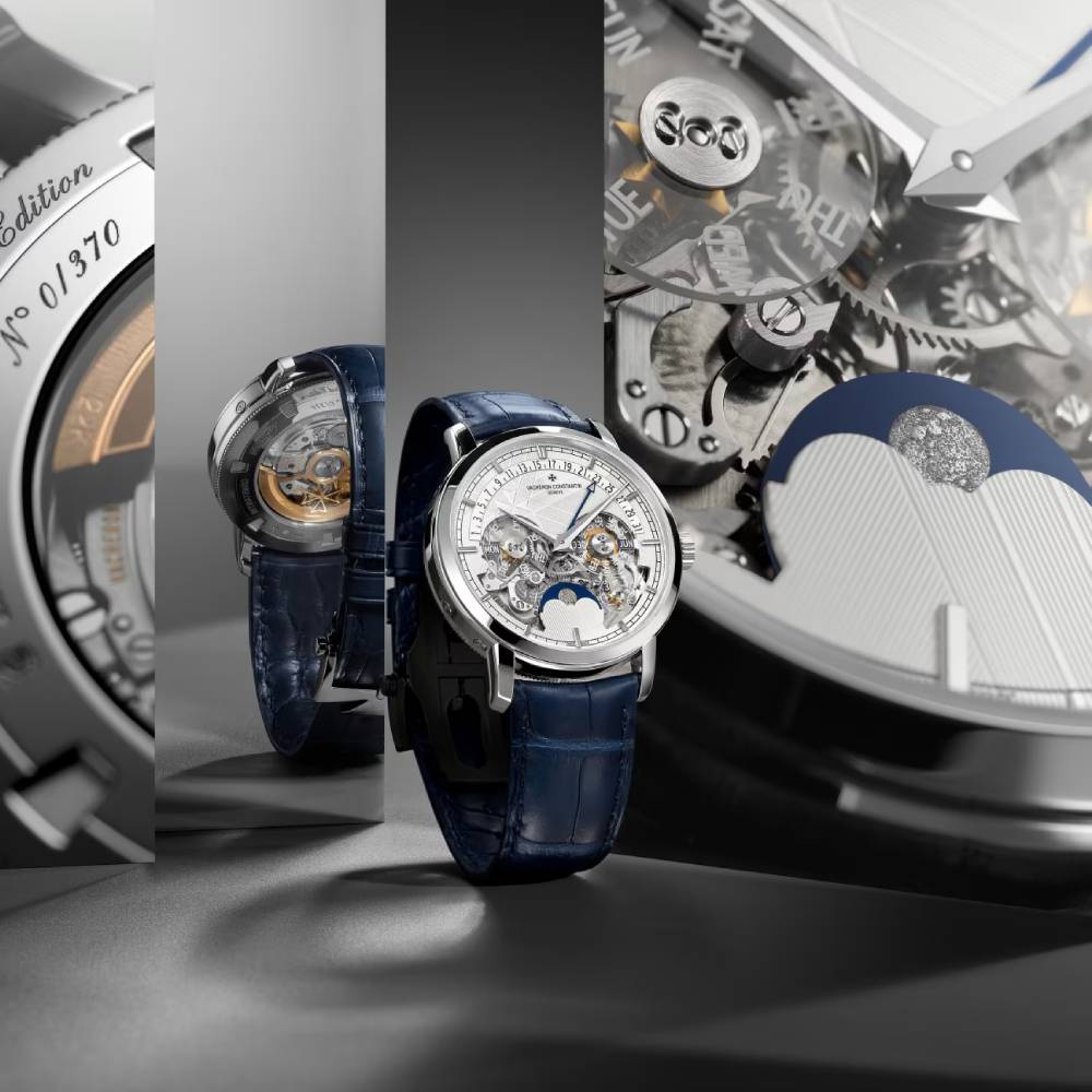 2025 Model Vacheron Constantin Traditionnelle Perpetual Calendar Retrograde Date Openface 270th Anniversary 41mm - Ref: 4030T/000P-H054 Silver Dial in Platinum Case, Dark Blue Leather