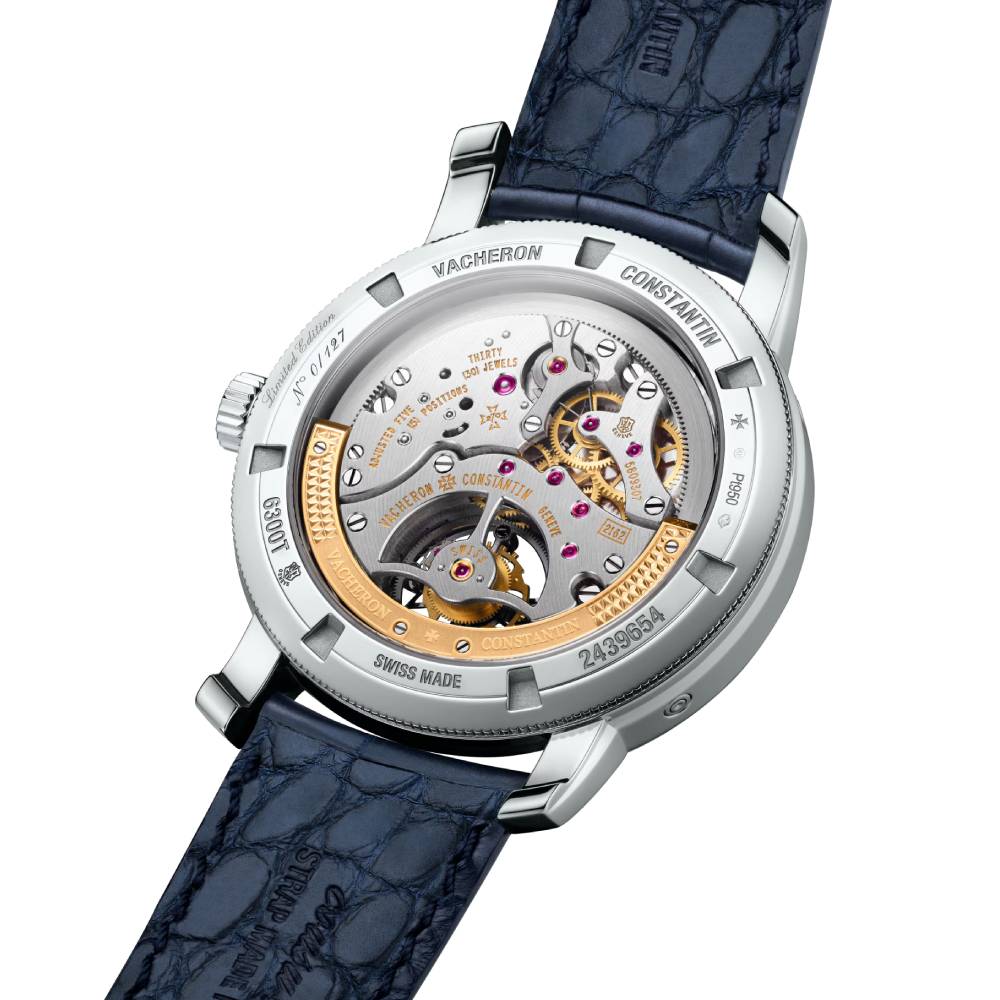 2025 Model Vacheron Constantin Traditionnelle Tourbillon Perpetual Calendar 270th Anniversary 42mm - Ref: 6300T/000P-H056 Silver Dial in Platinum Case, Dark Blue Leather