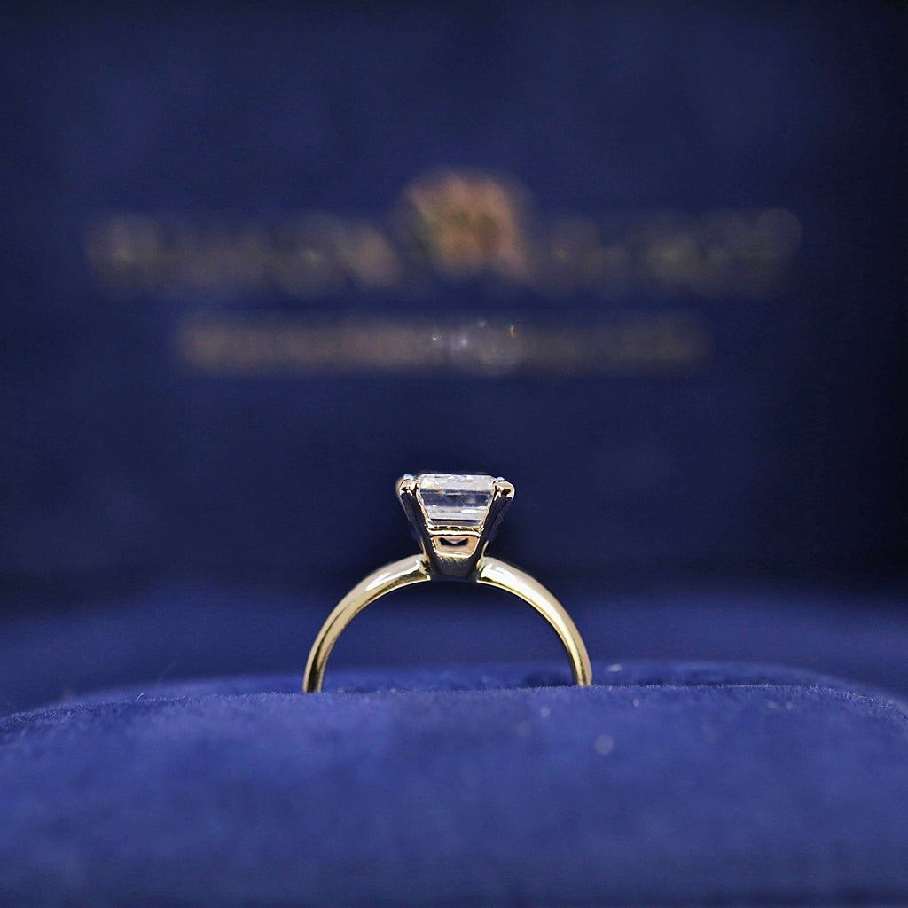 3.00ct Emerald Cut Solitaire Lab-grown Engagement Ring in 14k Yellow Gold ENG-11800