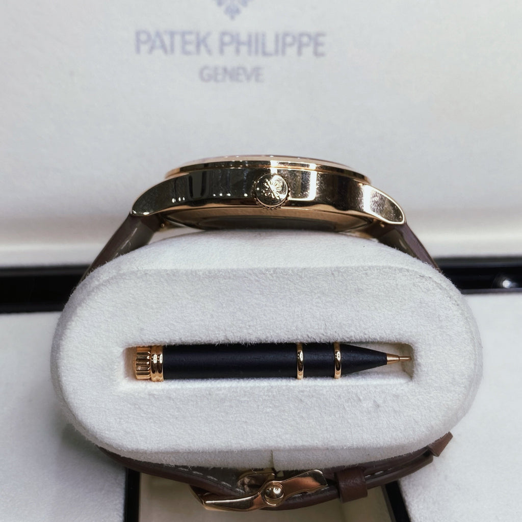 Patek Philippe Complications 18k Rose Gold 5524R-001 with Brown Sunburst dial Watch