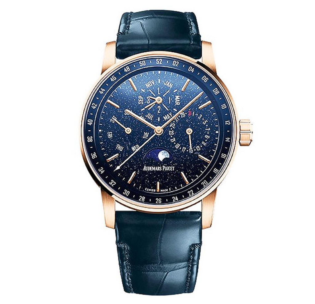 Audemars Piguet, Code 11.59 Perpetual Calendar Blue Aventurine Dial Rose Gold Watch, Ref. # 26394OR.OO.D027KB.01