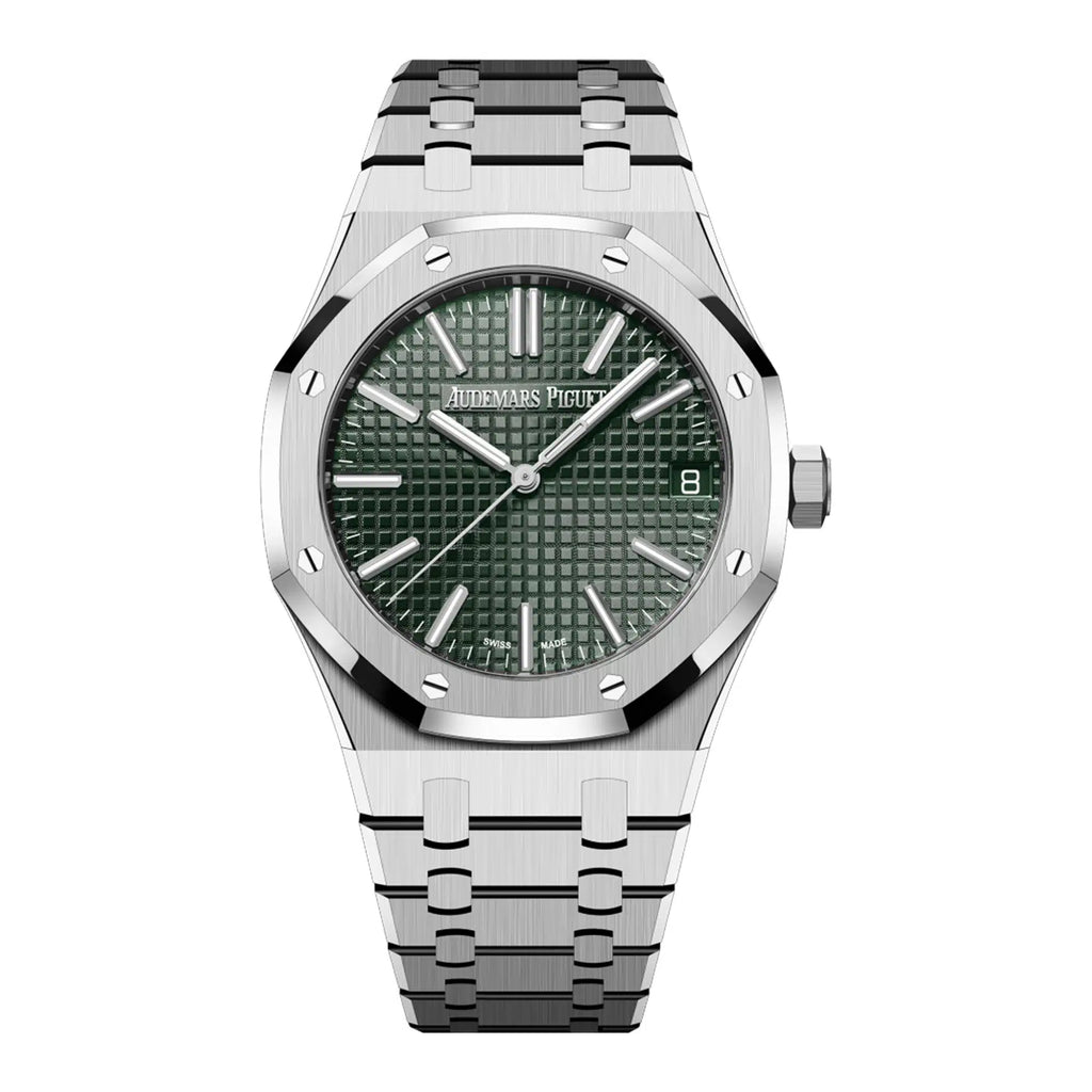 Audemars Piguet, Royal Oak 41 Mm, Stainless Steel Bracelet, Green Dial, Mens Watch, Ref. # 15510st.oo.1320st.04