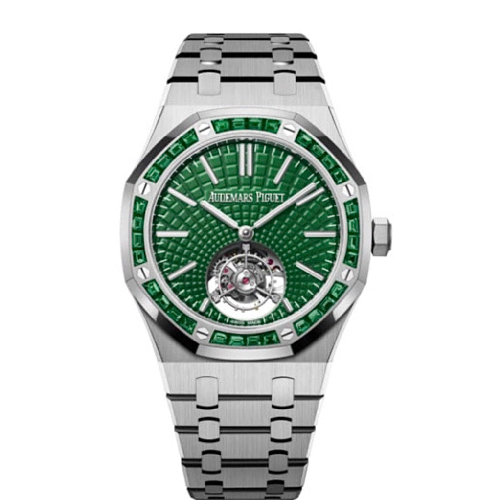 Audemars Piguet, Royal Oak 41 mm, Titanium Bracelet, Green Dial, Titanium Case, Mens Watch, Ref. # 26532IC.EE.1220TI.01