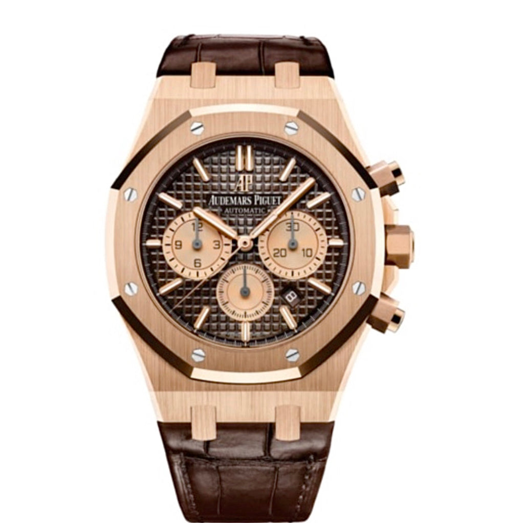 Audemars Piguet, Royal Oak Chronograph 41 mm, Brown Strap & Dial, 18k Rose Gold Case Mens Watch, Ref. # 26331or.oo.d821cr.01