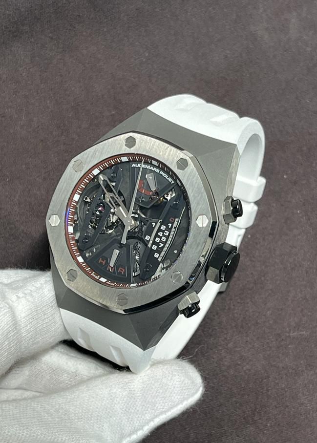 Audemars Piguet Royal Oak Concept Tourbillon Chronograph 44 mm | Brown alligator strap, Black Dial, Titanium Case Mens | Watch Ref. 26223TI.OO.D099CR.01