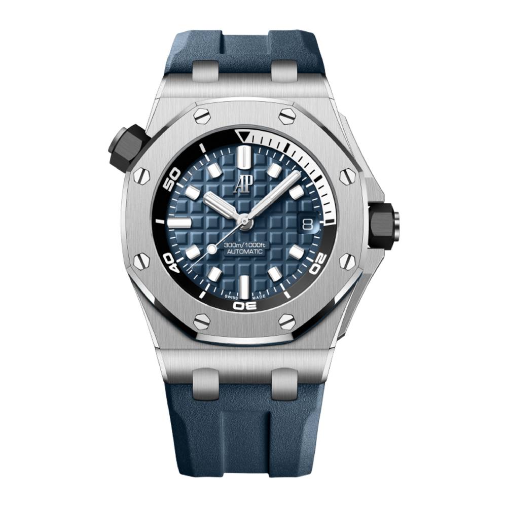 Audemars Piguet Royal Oak Offshore 42 mm | Blue rubber strap | Blue Dial | Mens Watch, Ref. 15720ST.OO.A027CA.01