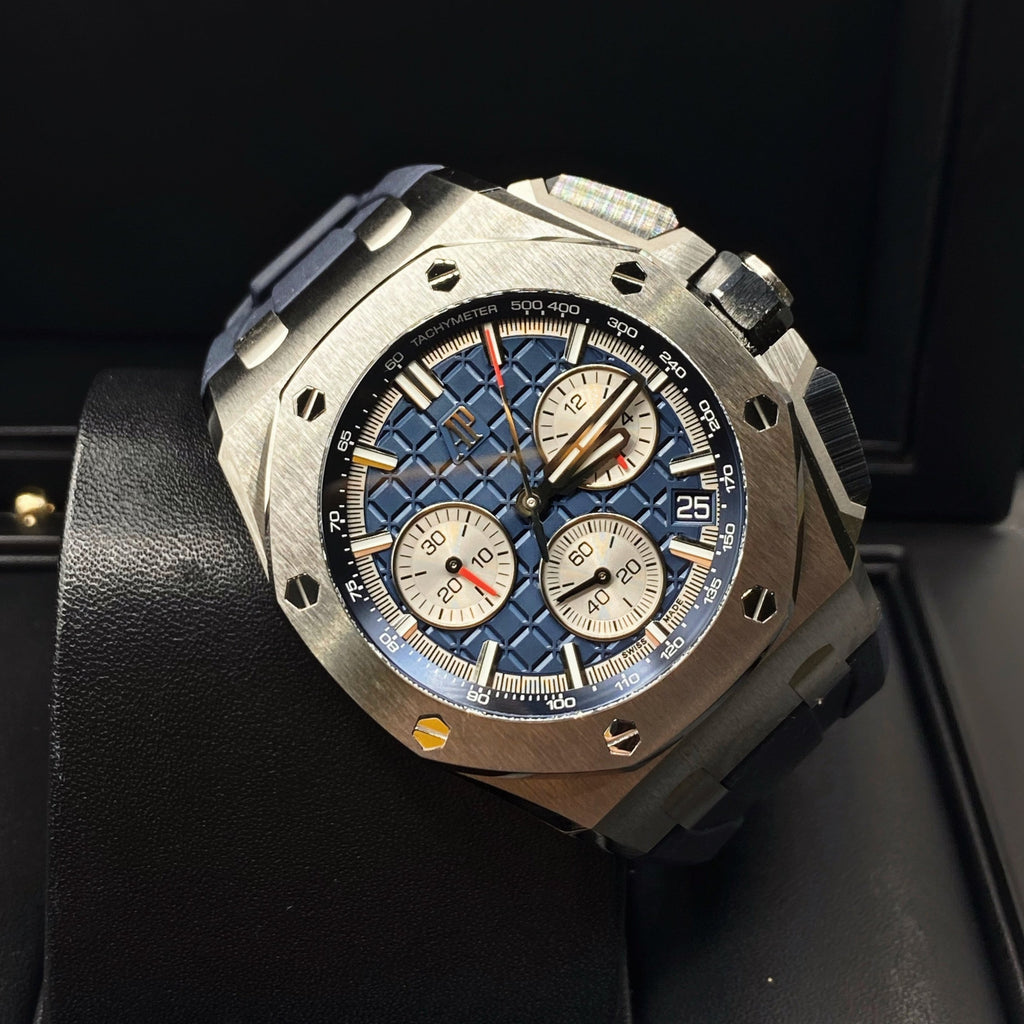 Audemars Piguet Royal Oak Offshore 43mm | Blue Rubber | Blue Dial | Titanium Case | Mens Watch, Ref. 26420TI.OO.A027CA.01