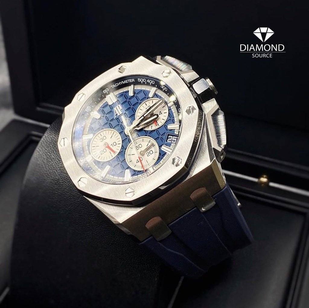 Audemars Piguet Royal Oak Offshore 43mm | Blue Rubber | Blue Dial | Titanium Case | Mens Watch, Ref. 26420TI.OO.A027CA.01