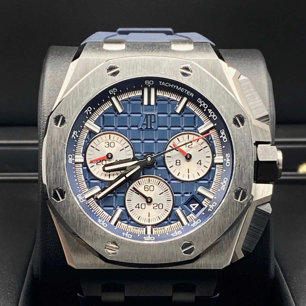 Audemars Piguet Royal Oak Offshore 43mm | Blue Rubber | Blue Dial | Titanium Case | Mens Watch, Ref. 26420TI.OO.A027CA.01