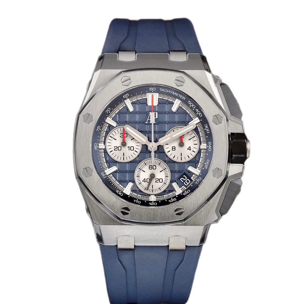 Audemars Piguet, Royal Oak Offshore 43mm, Blue Rubber, Blue Dial, Titanium Case, Mens Watch, Ref. # 26420TI.OO.A027CA.01