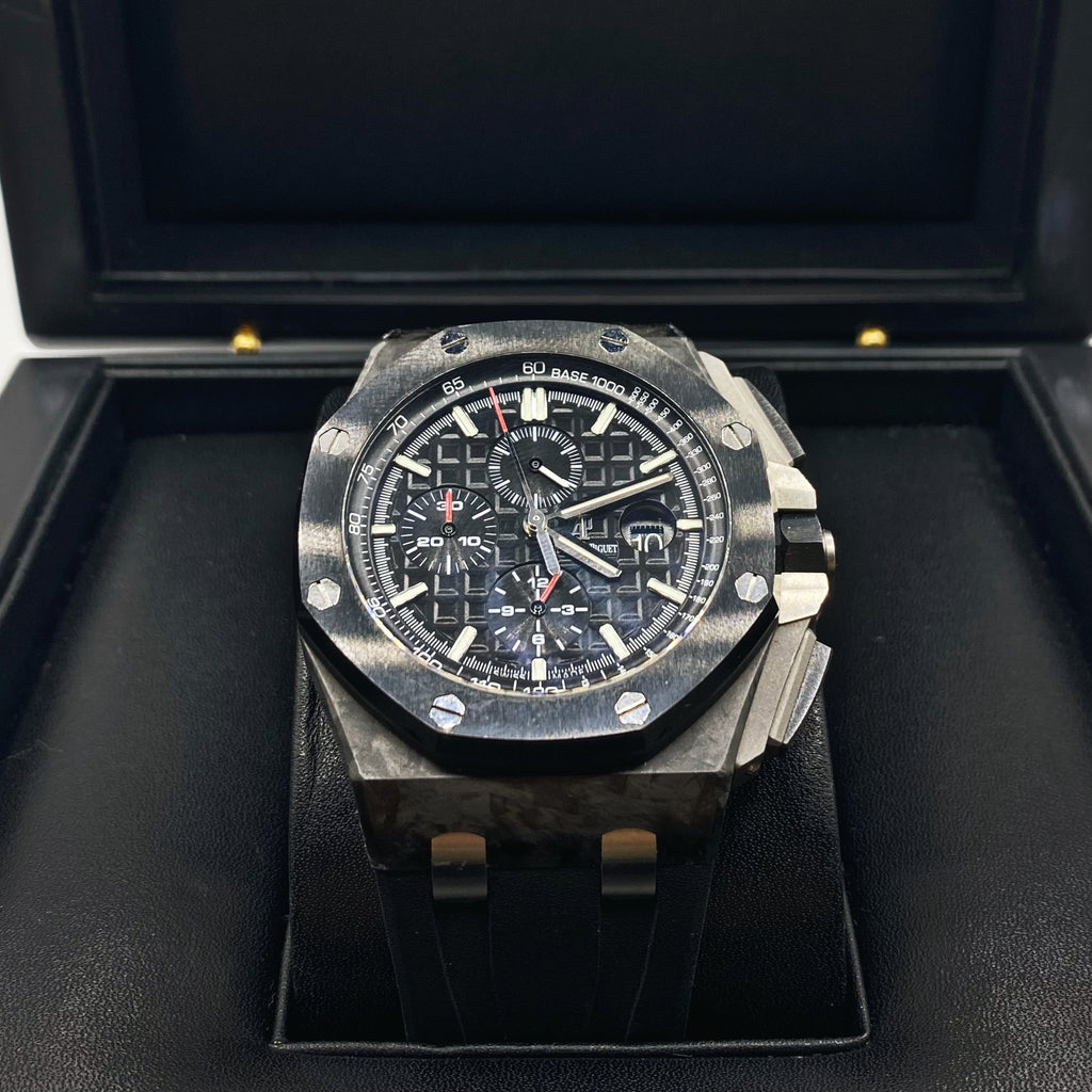 Audemars Piguet Royal Oak Offshore 44 mm, Black rubber strap, Black Dial, forged carbon Case | Mens Watch, Ref. 26400AU.OO.A002CA.01