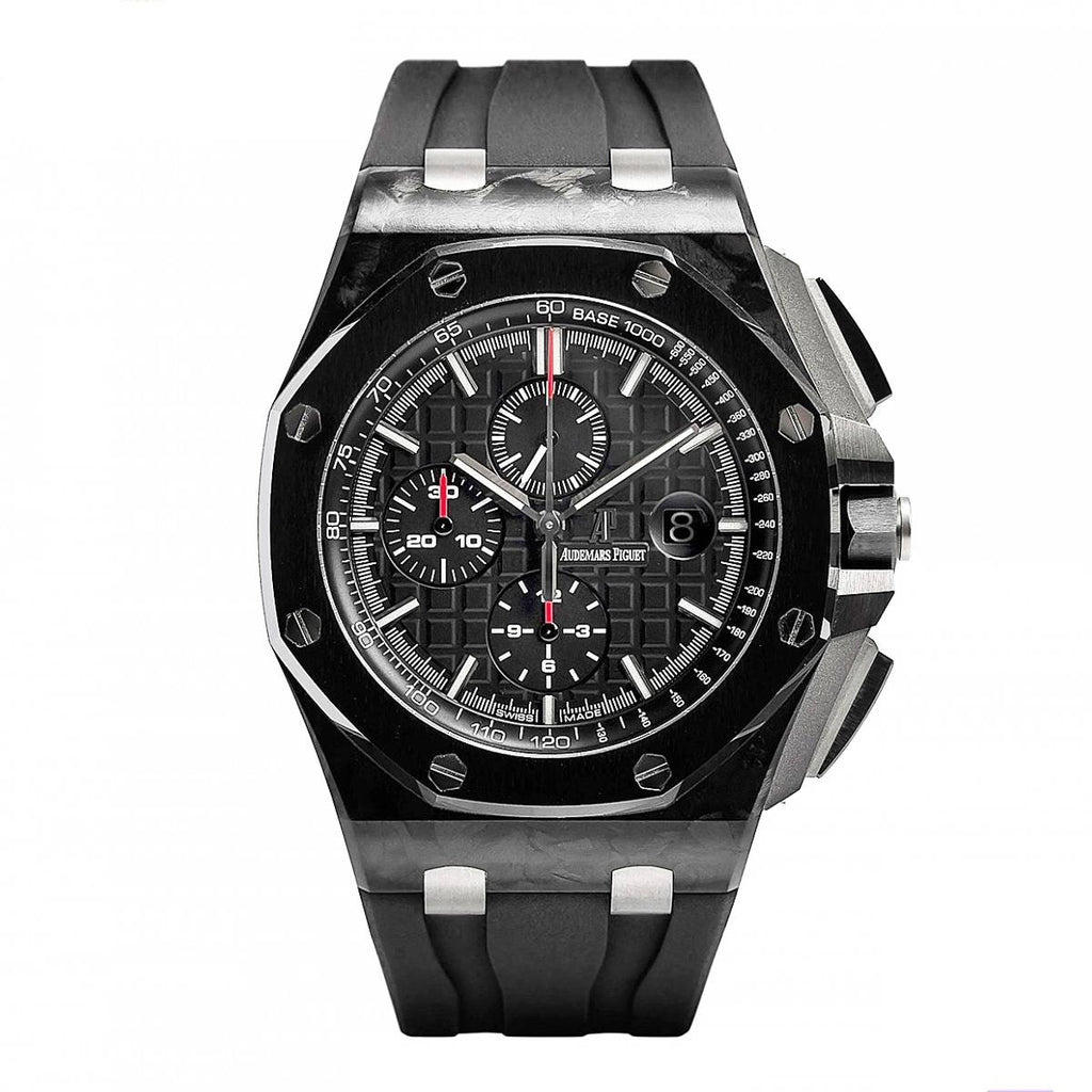 Audemars Piguet Royal Oak Offshore 44 mm, Black rubber strap, Black Dial, forged carbon Case | Mens Watch, Ref. 26400AU.OO.A002CA.01