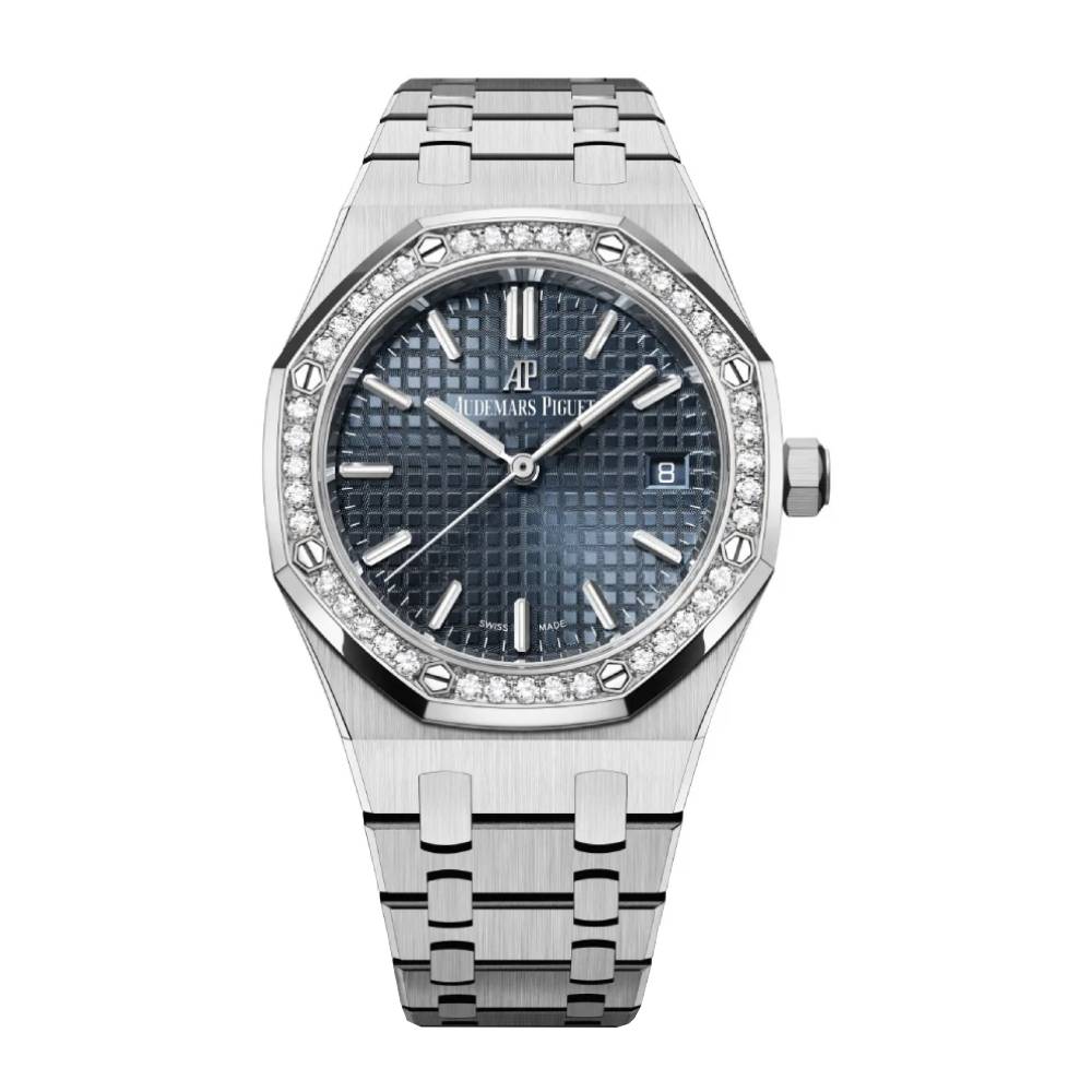 Audemars Piguet Royal Oak Selfwinding 34 mm | Stainless steel Bracelet | Blue-grey Dial Diamond Bezel | Mens Watch, Ref. 77351ST.ZZ.1261ST.01