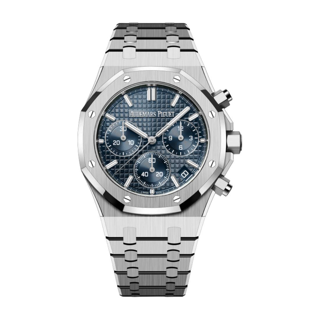 Audemars Piguet Royal Oak Selfwinding Chronograph "Bleu Nuit, Nuage 50" 41 mm | Stainless Steel Bracelet | Blue “Grande Tapisserie” Dial | Mens Watch, Ref. 26240ST.OO.1320ST.05