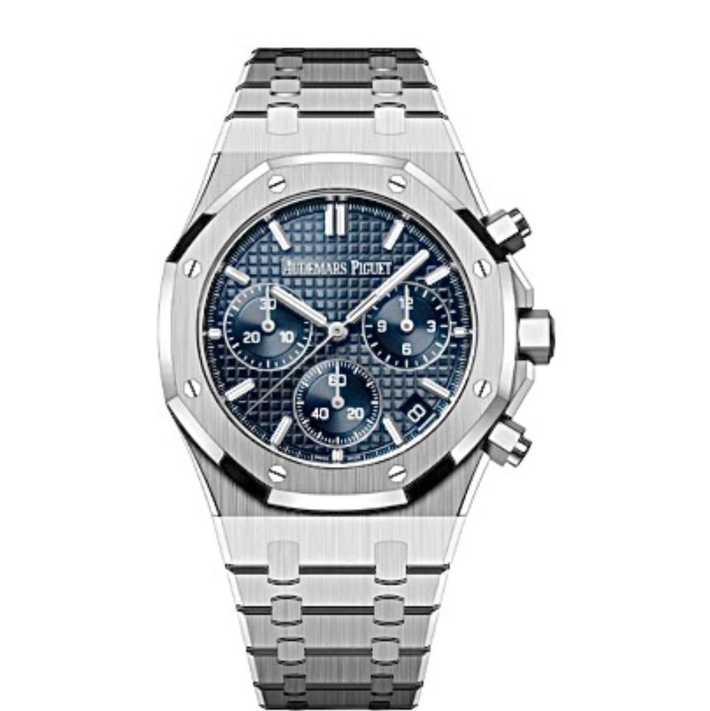 Audemars Piguet, Royal Oak Selfwinding Chronograph "50TH ANNIVERSARY" 41 mm, Stainless steel Bracelet, “Bleu nuit nuage 50” Dial, Mens Watch, Ref. # 26240ST.OO.1320ST.01