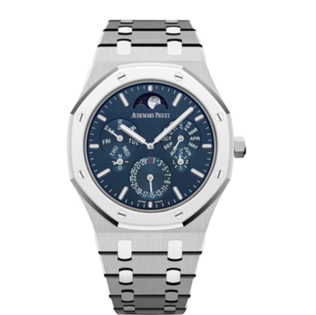 Audemars Piguet, Royal Oak Selfwinding Perpetual Calendar Ultra-Thin 41 mm, Blue Dial Mens Watch, Ref. # 26586IP.OO.1240IP.01