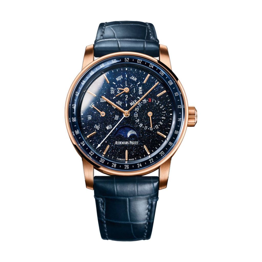 Audemars Piguet Selfwinding Chronograph 41mm | Blue Alligator strap Bracelet | Blue aventurine Dial | 18k Rose Gold Case | Mens Watch, Ref. 26394OR.OO.D321CR.01