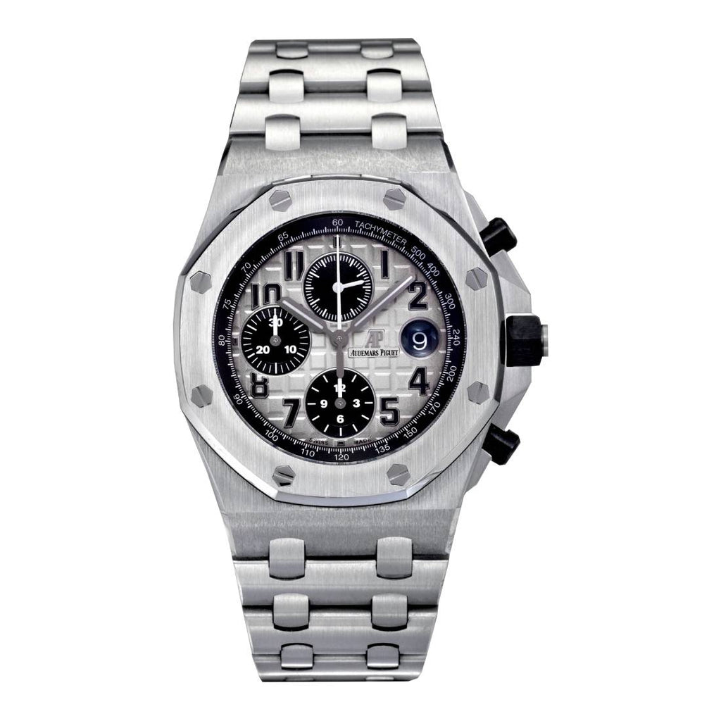 Audemars Piguet Royal Oak Offshore Chronograph 42 mm | Platinum Bracelet | Grey Dial | Platinum Case | Mens Watch, Ref. 26470PT.OO.1000PT.01