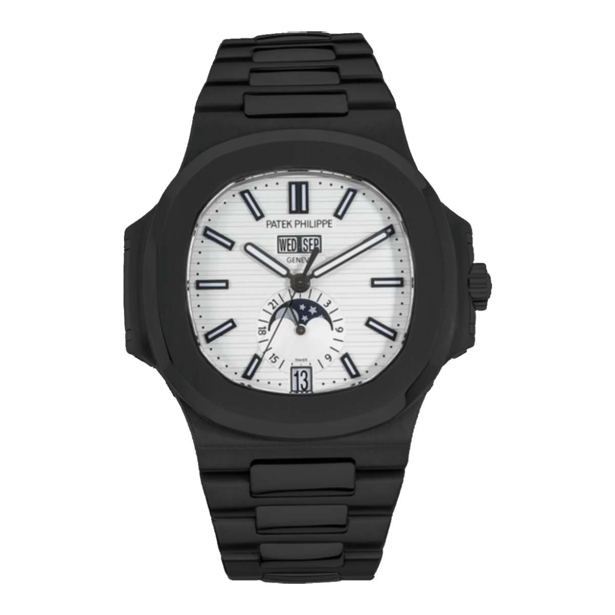 Patek nautilus black dial sale