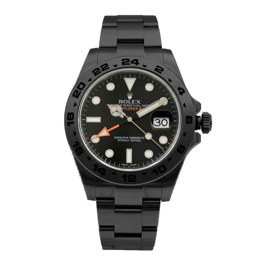 Black Rolex DLC-PVD Explorer II 42 mm | Black DLC-PVD Stainless Steel Oyster bracelet | Black dial Black bezel | Men's Watch 216570-0002-PVD