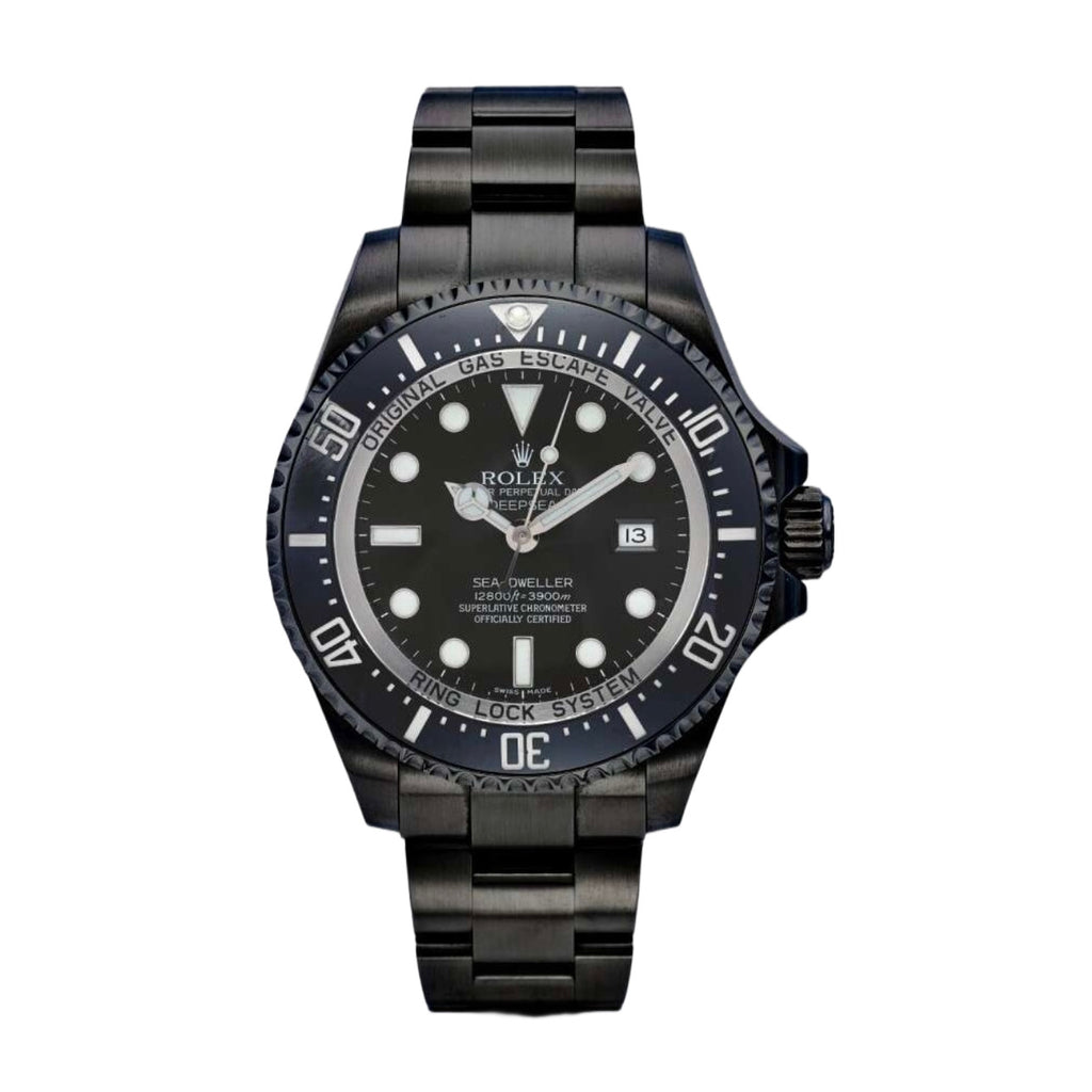 Black Rolex DLC-PVD Sea-Dweller DEEPSEA 44mm | Black DLC-PVD Stainless Steel Oyster bracelet | Black dial Black bezel | Men's Watch 116660-pvd-2