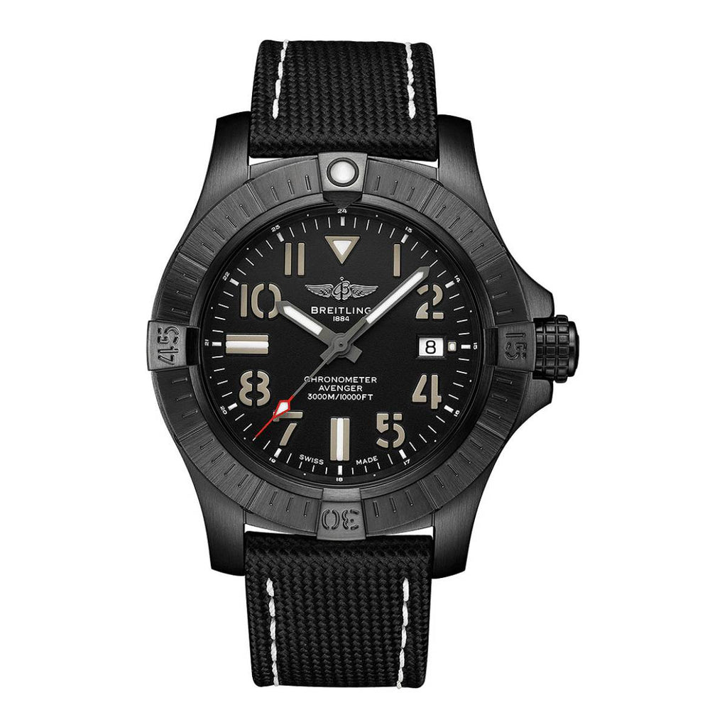 Breitling Avenger Automatic 45 Seawolf Night Mission, Black DLC coated titanium, 45mm, Black, Watch V17319101B1X1