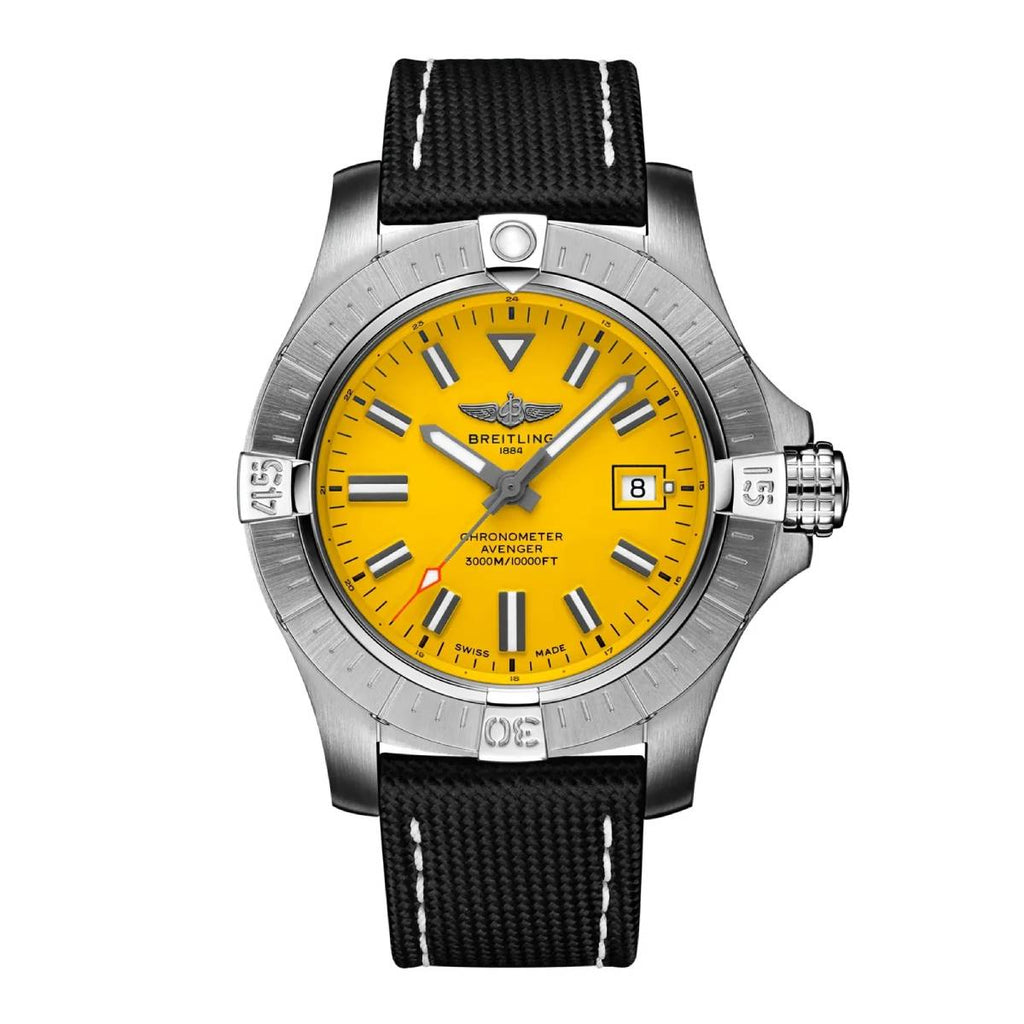 Breitling Avenger Automatic 45 Seawolf, Stainless Steel, Yellow dial, Watch A17319101I1X1