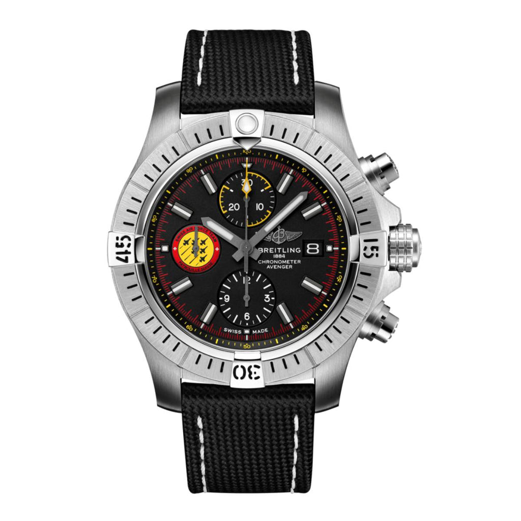 Breitling Avenger Chronograph 45 Swiss Air Force Team Limited Edition, Stainless Steel, Black dial, Watch A133171A1B1X1