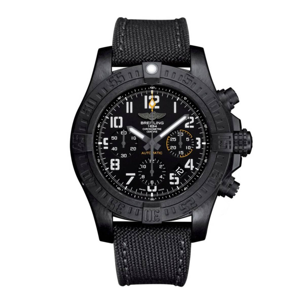 Breitling Avenger Hurricane 12H 45 mm | Black Fabric strap | Volcano black dial | Matte black Breitlight - Ultralight Polymer Case Men's Watch XB0180E41B1W1